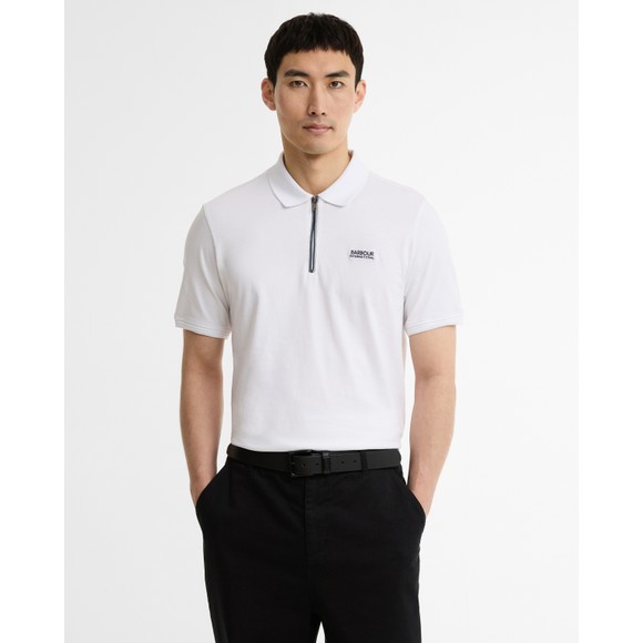 Barbour Lifestyle Mens White Ashmann Tipped Polo Shirt #2