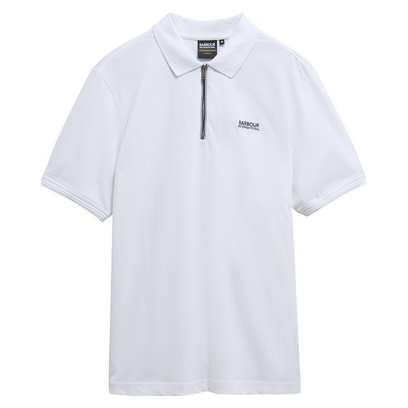 Barbour Lifestyle Mens White Ashmann Tipped Polo Shirt #1