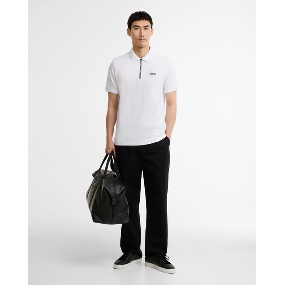 Barbour Lifestyle Mens White Ashmann Tipped Polo Shirt #3