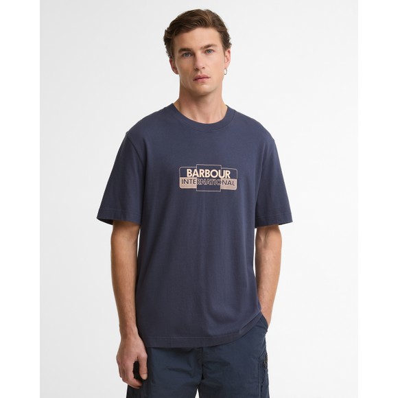 Barbour International Mens Blue Leighton Graphic T-Shirt #2