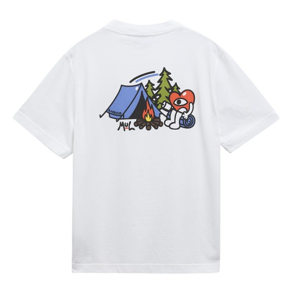 Barbour X Mul Mens White Camping Trip T-Shirt #3