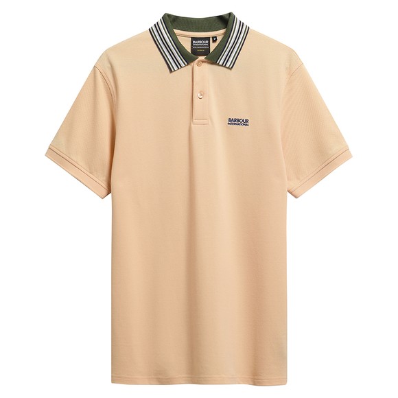 Barbour International Mens Orange Neville Tipped Polo Shirt #1