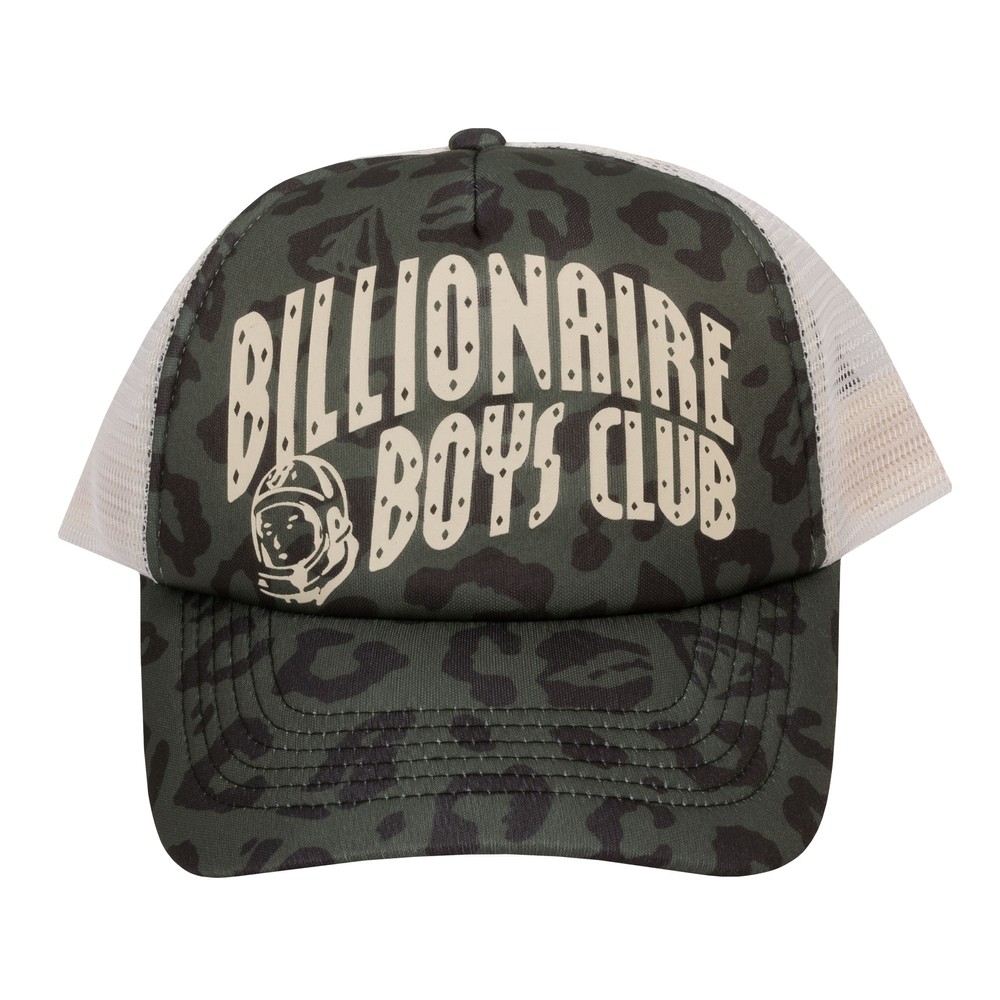 Leopard Print Arch Logo Trucker Cap