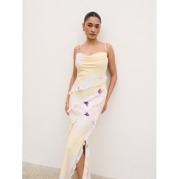 Pretty Lavish Womens Pink Constance Ruffle Maxi Dress #2