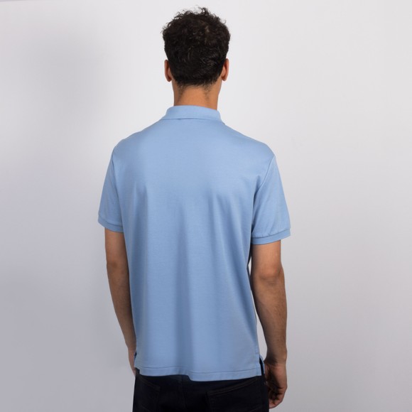 Polo Ralph Lauren Mens Blue Custom Slim Fit Pima Polo Shirt #4