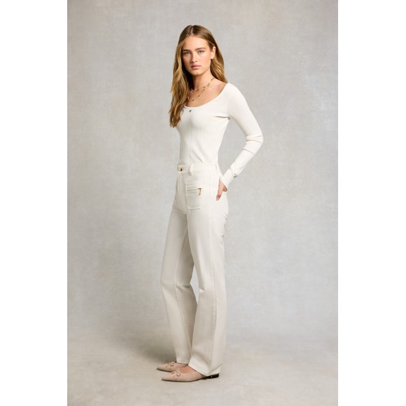 Holland Cooper Womens White Jessica Straight Jean #3