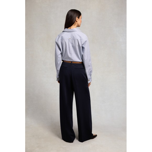 Holland Cooper Womens Blue Pleated Wide Leg Trouser #4
