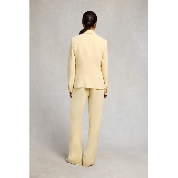 Holland Cooper Womens Yellow Knightsbridge Linen Blazer #4