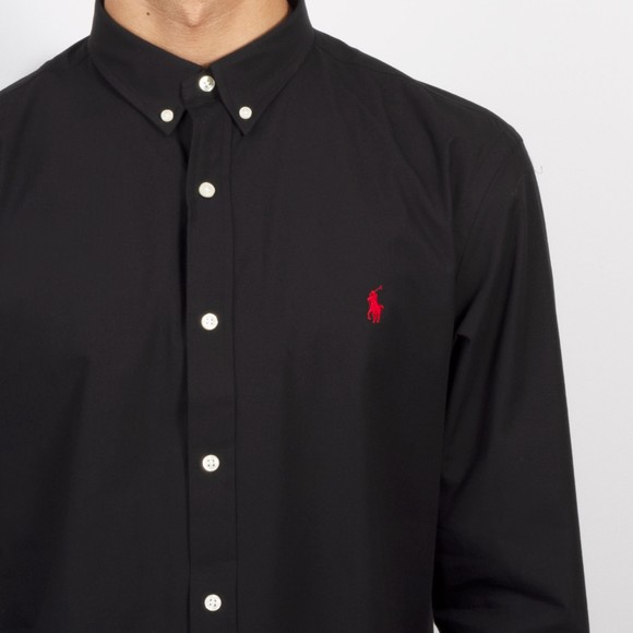 Polo Ralph Lauren Mens Black Long Sleeve Slim Fit Poplin Shirt #3