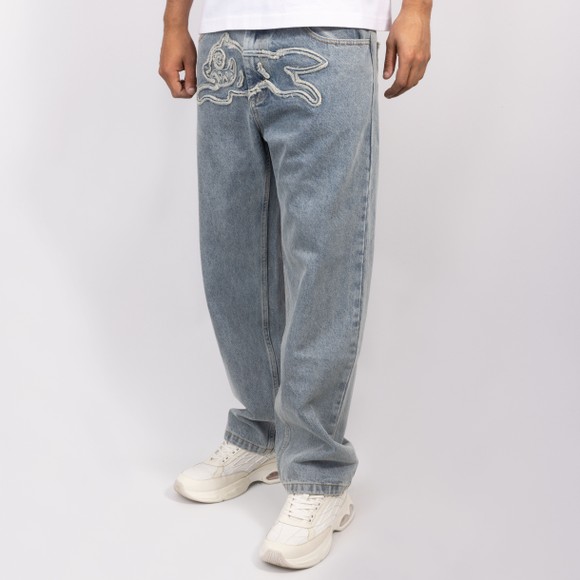 BBC Icecream Mens Blue Applique Running Dog Jean  #3