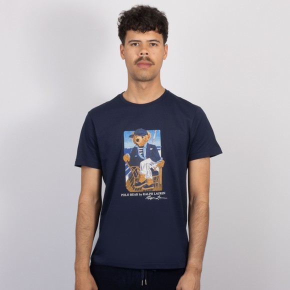Polo Bear By Ralph Lauren Mens Blue Custom Slim Fit Newport Bear T-Shirt #2