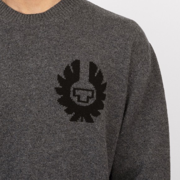 Belstaff Mens Grey Competition Crewneck Knitted Jumper #3