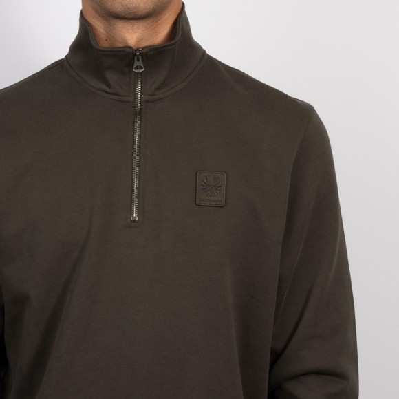 Belstaff Mens Green Curator Quarter Zip Sweatshirt #3