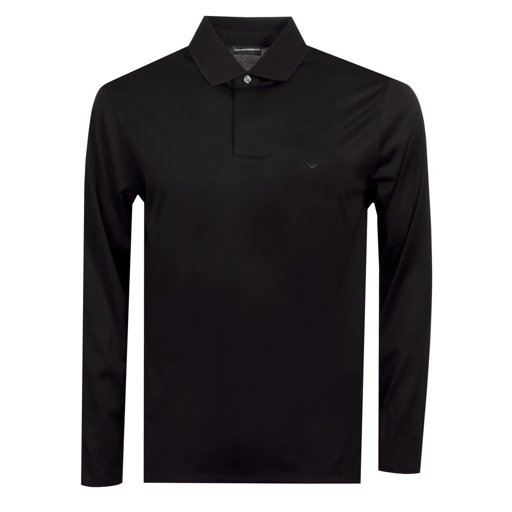 Long Sleeve Embroidered Eagle Pima Polo Shirt
