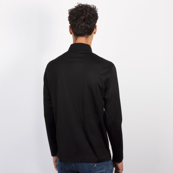 Emporio Armani Mens Black Long Sleeve Embroidered Eagle Pima Polo Shirt #4