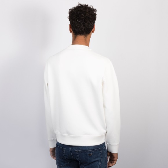 Emporio Armani Mens White Embroidered Eagle Crew Neck Sweatshirt #4