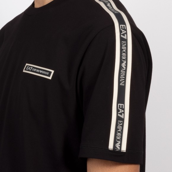 EA7 Emporio Armani Mens Black Box Logo Taped T-Shirt main image