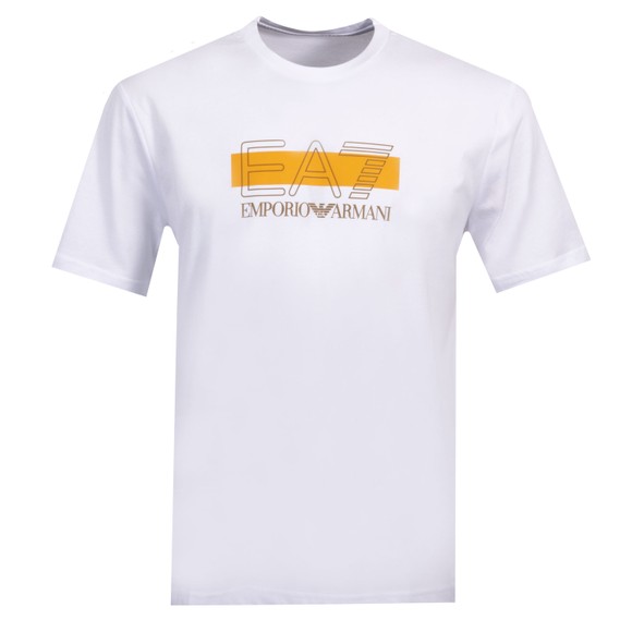 EA7 Emporio Armani Mens White Train Visibility Big Logo T-Shirt main image