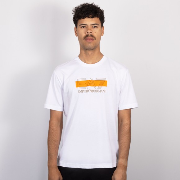 EA7 Emporio Armani Mens White Train Visibility Big Logo T-Shirt main image