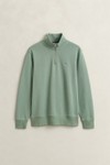 Gant Mens Green Shield Quarter Zip Sweatshirt
