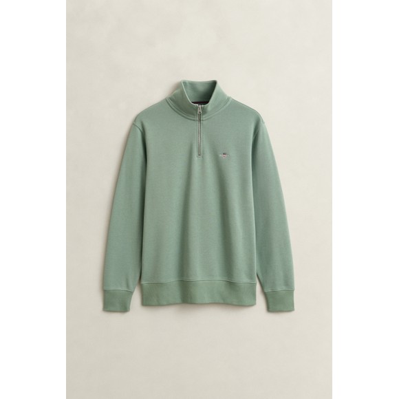Gant Mens Green Shield Quarter Zip Sweatshirt main image