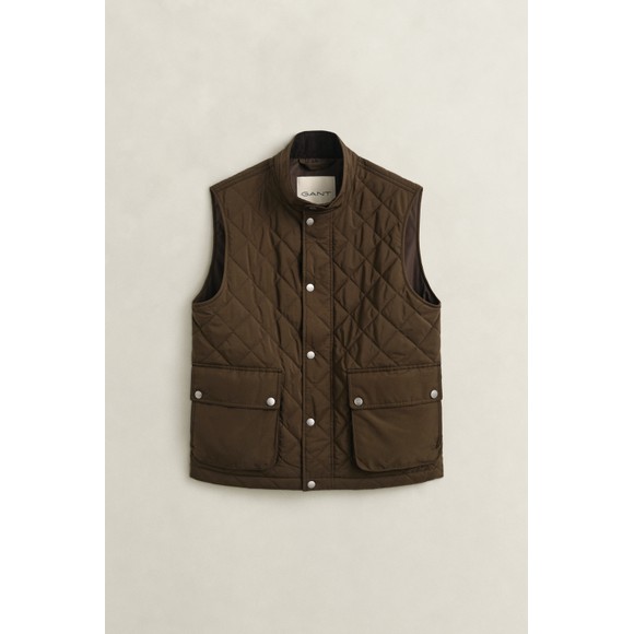 Gant Mens Brown Quilted Gilet main image