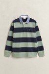 Gant Mens Green Chambray Stripe Heavy Rugby Shirt