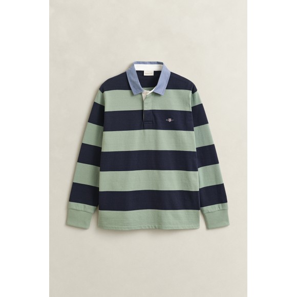 Chambray Stripe Heavy Rugby Shirt