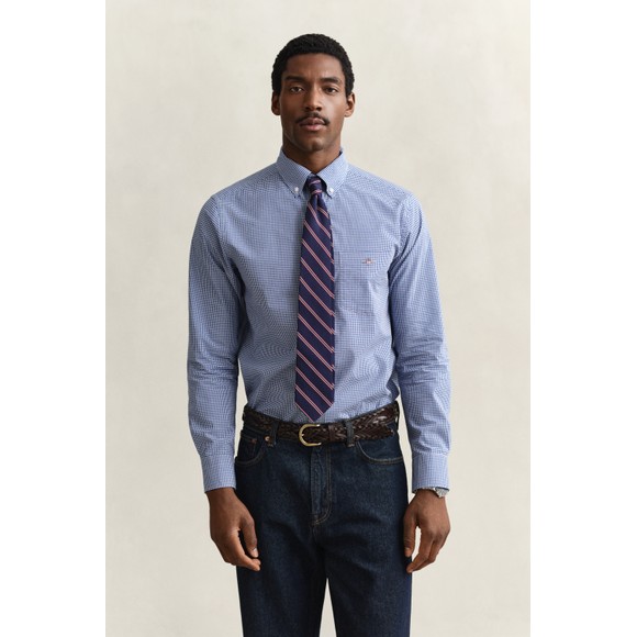 Gant Mens Blue Gingham Classic Poplin Shirt main image