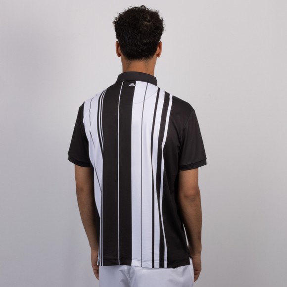 J.Lindeberg Mens Black 30 Year Tour Tech Striped Polo #4