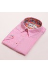 Claudio Lugli Mens Pink Pure Linen Short Sleeve Shirt
