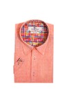 Claudio Lugli Mens Pink Pure Linen Short Sleeve Shirt