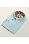 Claudio Lugli Mens Green Pure Linen Short Sleeve Shirt