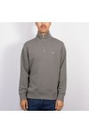 Gant Mens Grey Shield Quarter Zip Sweatshirt