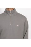 Gant Mens Grey Shield Quarter Zip Sweatshirt