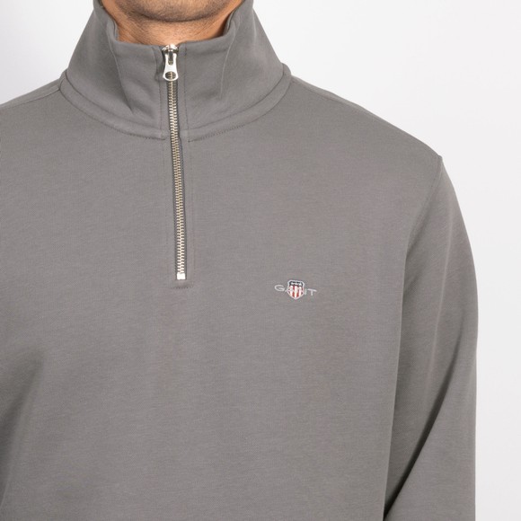Gant Mens Grey Shield Quarter Zip Sweatshirt main image