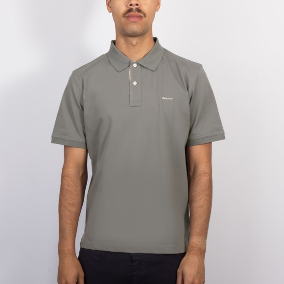 Gant Mens Grey Contrast Pique Polo Shirt main image