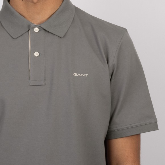 Gant Mens Grey Contrast Pique Polo Shirt main image