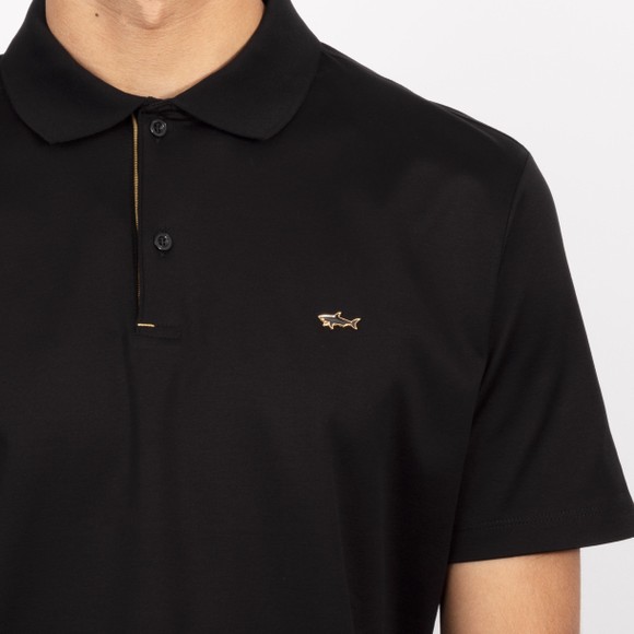 Paul & Shark Mens Black Aqua Touch Metal Badge Polo Shirt  #3