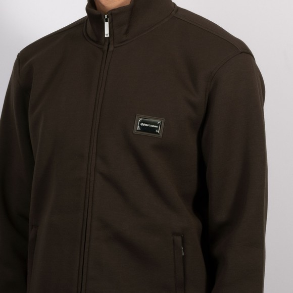 Emporio Armani Mens Brown Plaque Logo Full Zip Sweatshirt #3