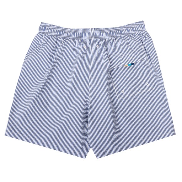 Sandbanks Mens Blue Seersucker Swim Shorts #3