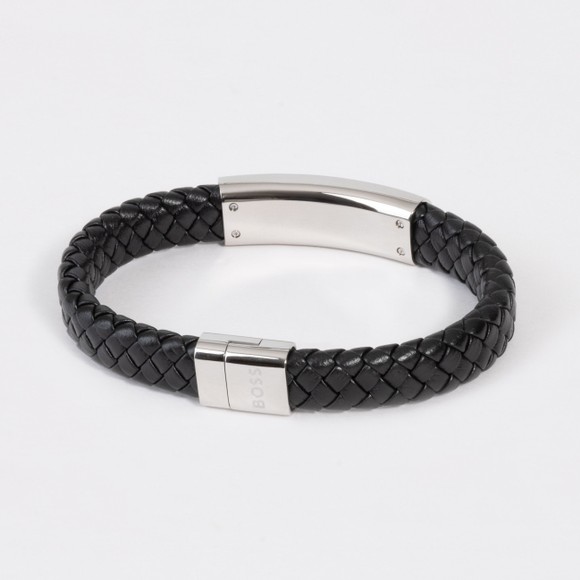 BOSS Mens Black Braided Magnetic Bracelet #3