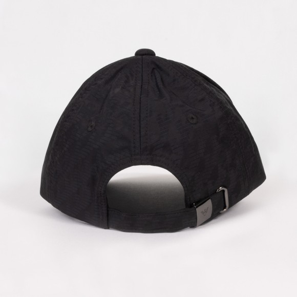 Emporio Armani Mens Black Monogram Woven Metal Plaque Cap #3
