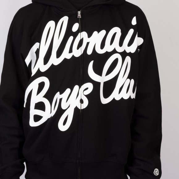 Billionaire Boys Club Mens Black Large Script Logo Zip Kimono Hoodie #3