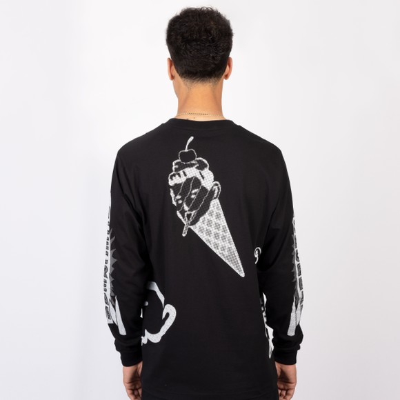 BBC Icecream Mens Black Halftone Multi Logo L/S T-Shirt #4