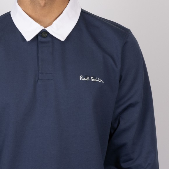 PS Paul Smith Mens Blue PS Logo Rugby Shirt #3