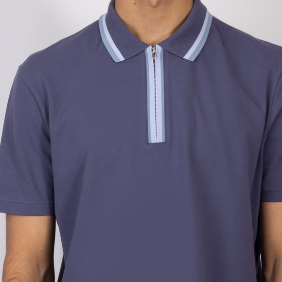 PS Paul Smith Mens Blue Contrast Tipping Zip Polo Shirt #3