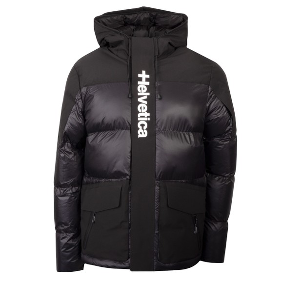 Helvetica Mens Black Queyras Hooded Jacket