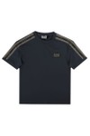 EA7 Emporio Armani Boys Blue Stripe Tape T Shirt