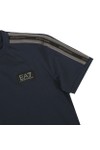 EA7 Emporio Armani Boys Blue Stripe Tape T Shirt